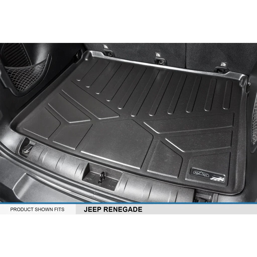SizeMARTLINER All Weather Custom Fit Cargo Trunk Liner Floor Mat Black Compatible With 2015-2021 Jeep Renegade