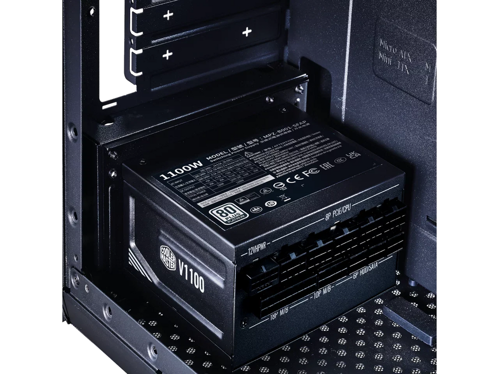 Cooler Master V1100 SizeFX Platinum Fully Modular, Fully ATX3.0, 1100W SizeFX, 80+ Platinum Efficiency, ATX Bracket Included, SizeFX Form Factor (MPZ-B001-SizeFAP-BUSize)