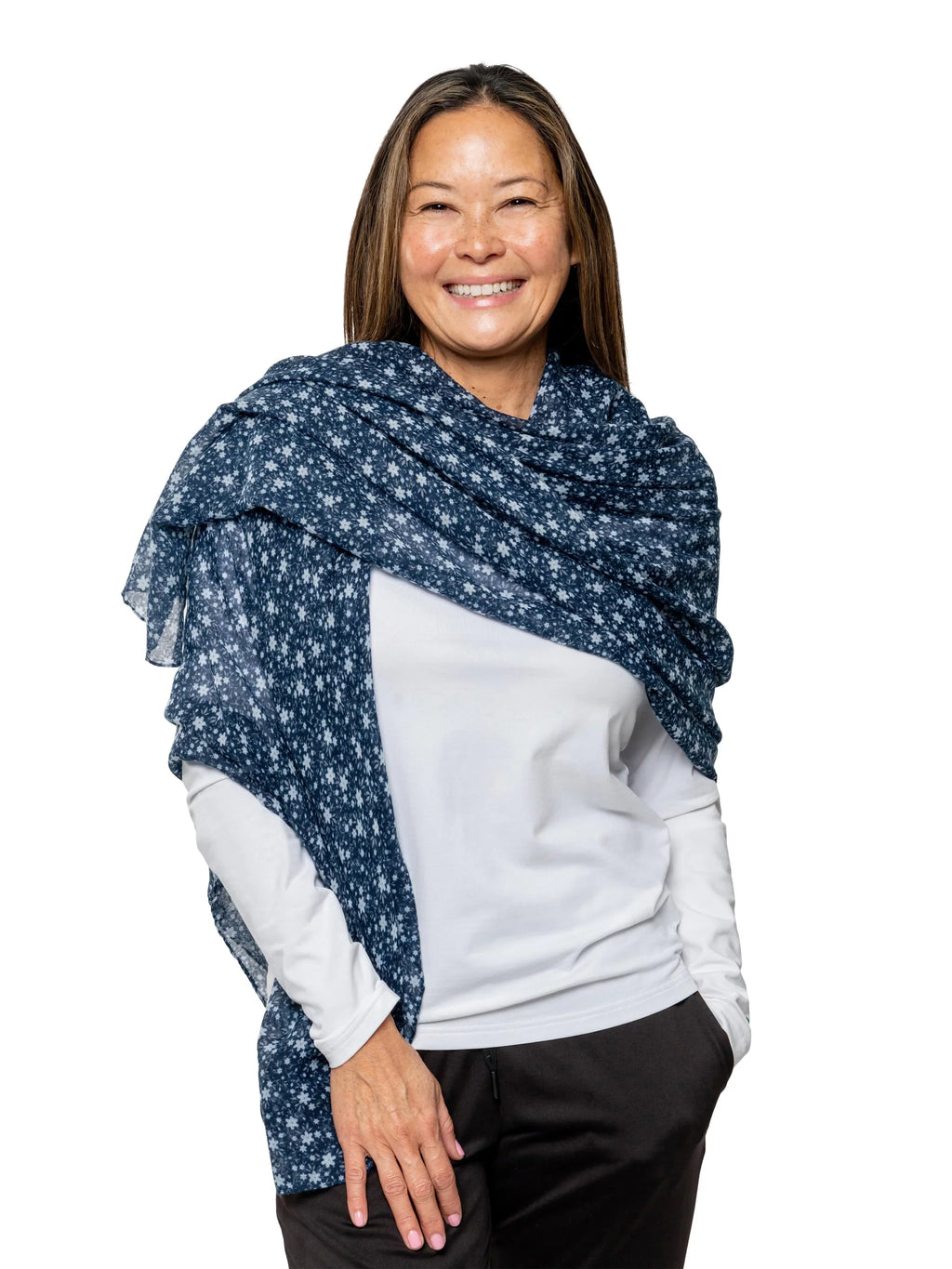 Insect Sizehield Wildflower Versatile Sizecarf Wrap for Insect & Bug Protection, Navy, One Sizeize