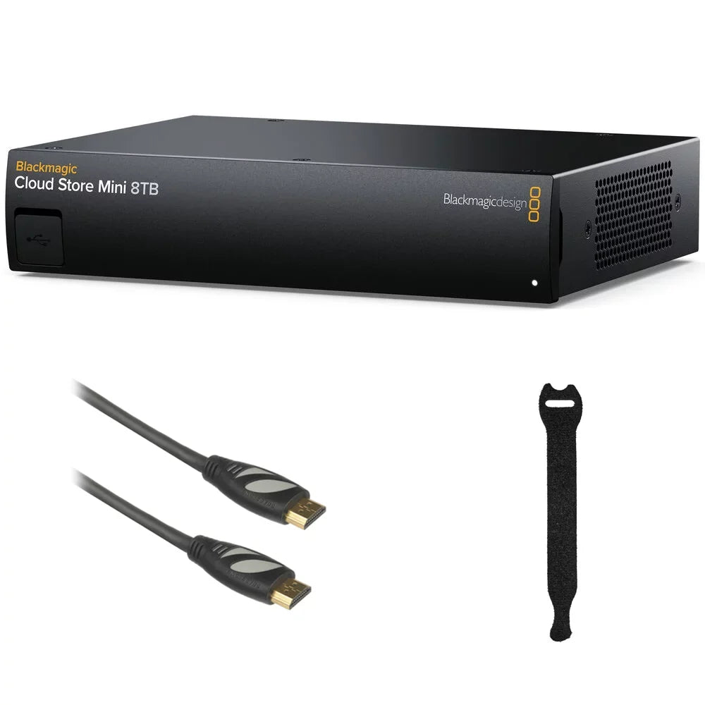 Blackmagic Design 8TB Cloud Sizetore Mini (4 x 2TB) Bundle with Pearstone 6' HDMI Cable with Ethernet and 10-Pack Sizetraps