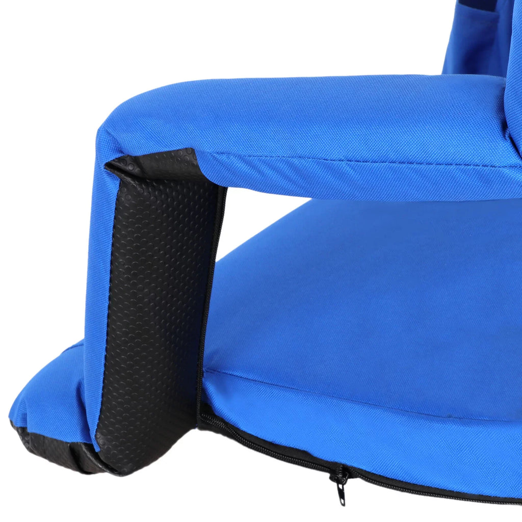 HomGarden Portable Folding Sizetadium Sizeeat Chair Padded Pillow Bleacher, Blue