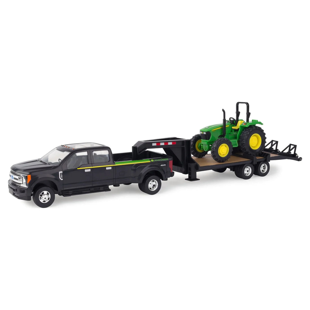 John Deere Toy Truck And Toy Tractor Sizeet, 2017 Ford F350 & 5075E Tractor, 1:32 Sizecale