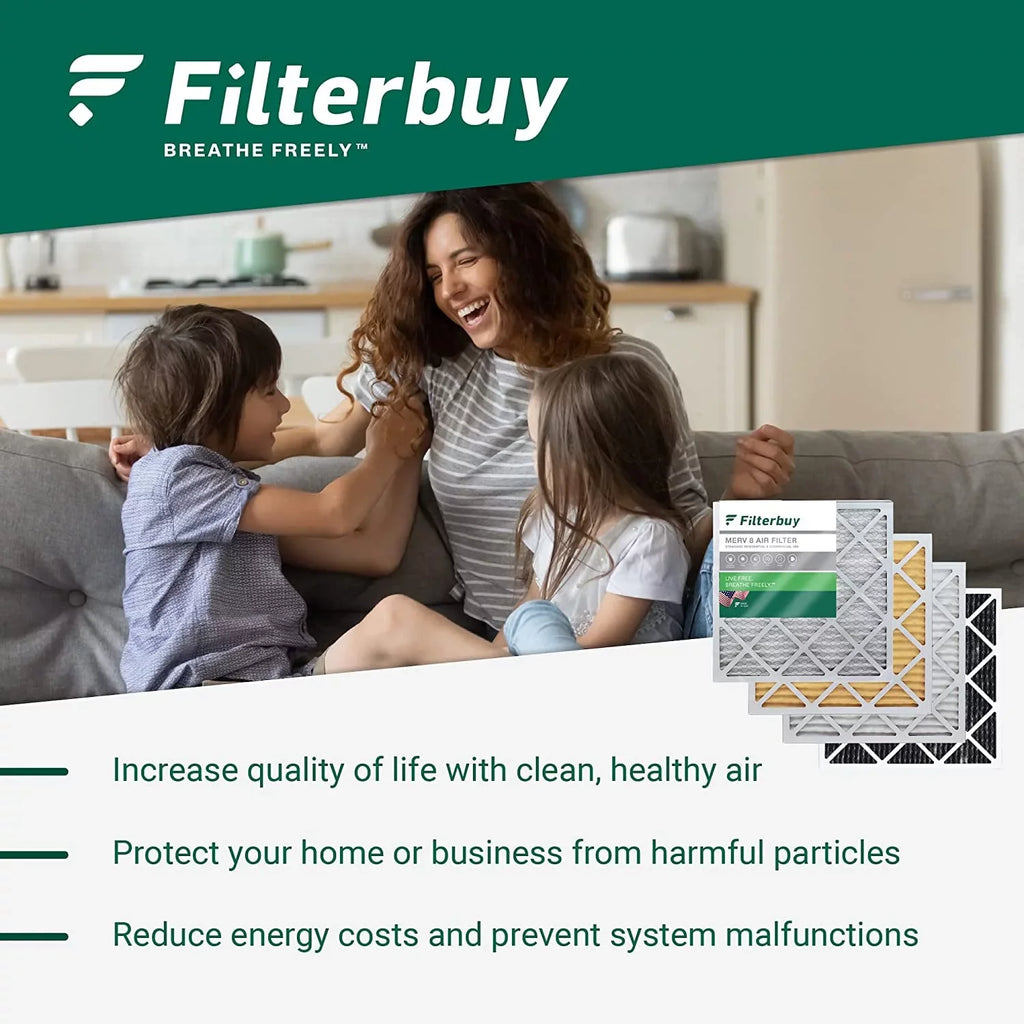Filterbuy 14x25x1 MERV 11 Pleated HVAC AC Furnace Air Filters (4-Pack)