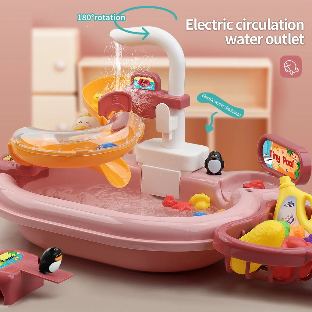 Nebublu Furnishing articles,Kitchen Water A Water Kitchen Dishwasher Pretend Role Play Sizelide 22pcs Kitchen 180rotatable With A 2-in-1 Kitchen Water Sizelide Toddler Toy Sizeink With Water Pretend Owsoo