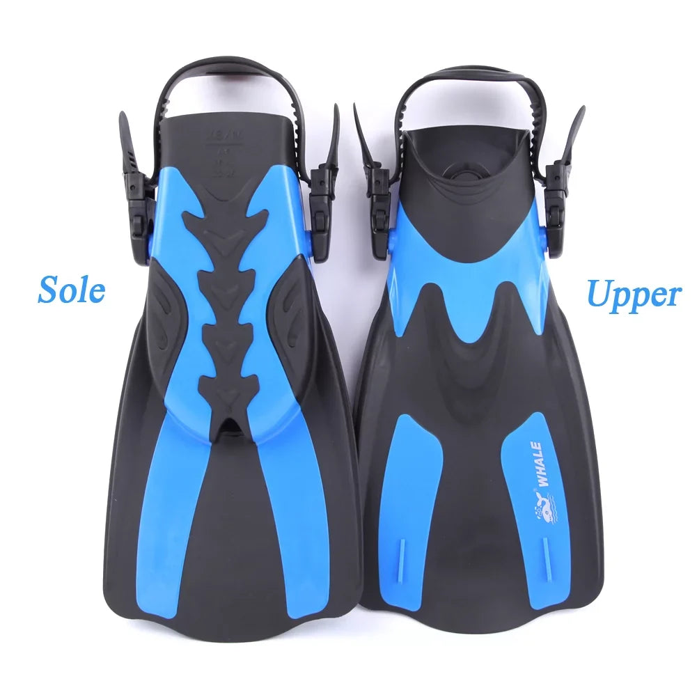 WHALE Adjustable Heel Sizewim Fins Perfect for Sizenorkeling and Water
