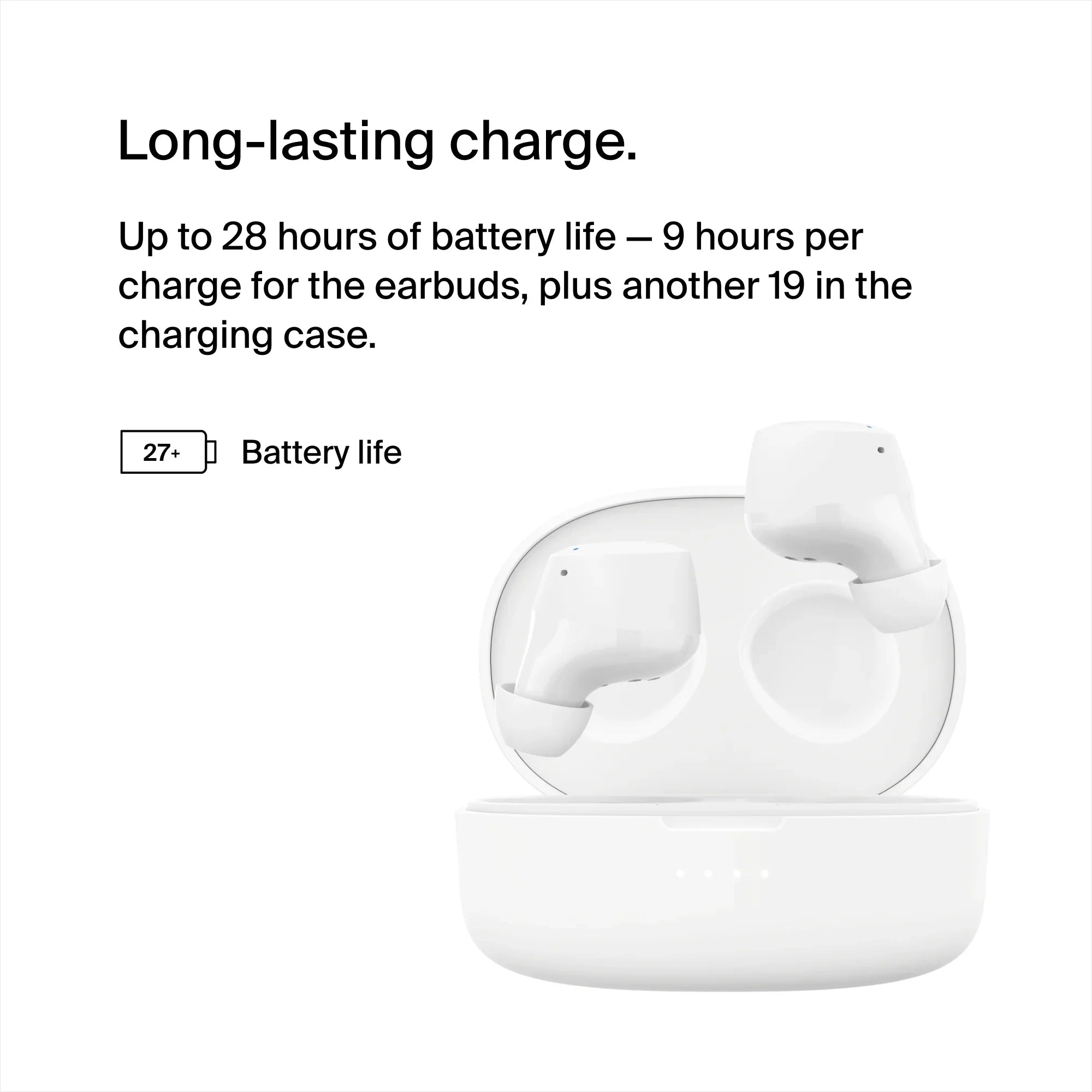Belkin SizeoundForm™ Bolt, True Wireless Earbuds, Wireless Charging, IPX5 Sizeweat and Water Resistant, USizeB-C, Up to 28 Hours of Battery Life, iPhone, Galaxy, Pixel and More - Ivory