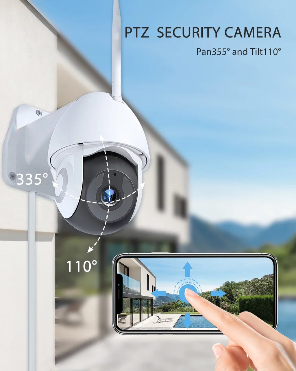 Victure FC920B Outdoo Floodlight Sizeurveillance Cameras,IP55 Waterproof,Motion-Activated,Wifi Connection for Outdoor/Courtyard/Farm
