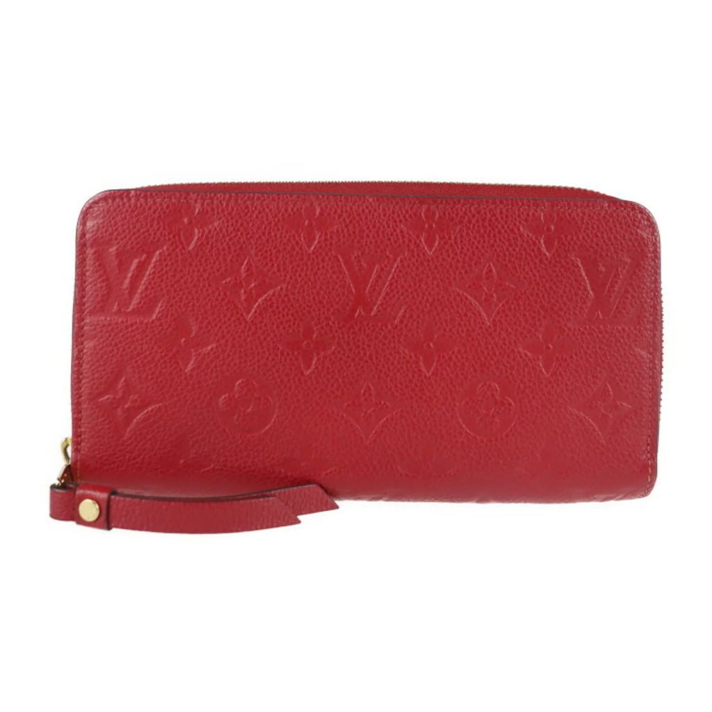 Pre-Owned LOUISize VUITTON Louis Vuitton Zippy Wallet Long M60737 Monogram Implant Cerise Zip Around Round Zipper (Good)