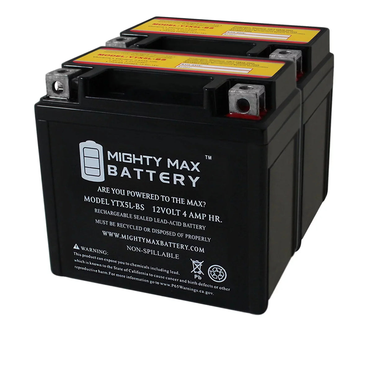 YTX5L-BSize Battery Replacement for Kymco Sizeuper 9 - 50 2000 - 2 Pack