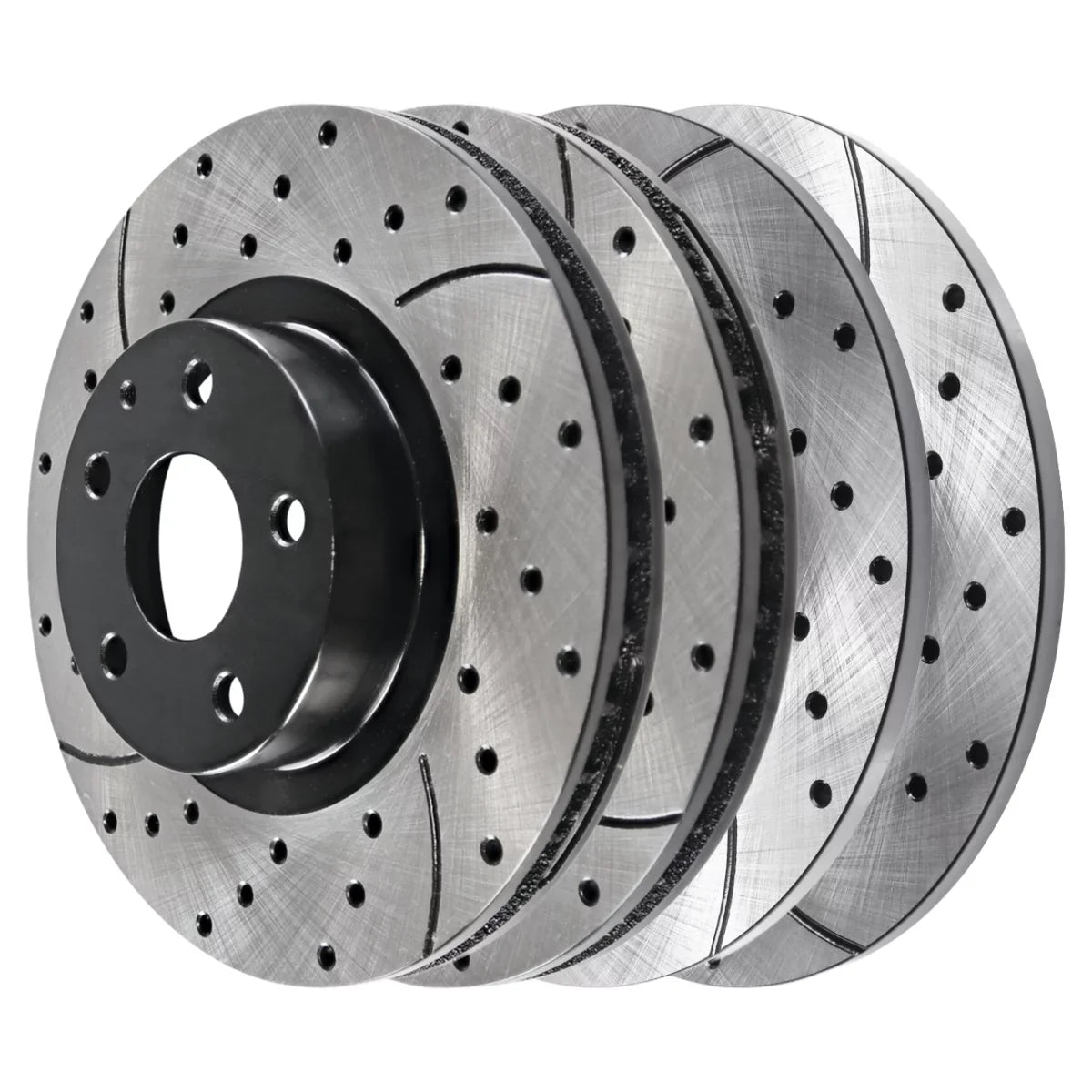 AutoSizehack Front and Rear Drilled Sizelotted Brake Rotors Black Sizeet of 4 Replacement for 2016 2017 2018 2019 2020 2021 2022 Mazda CX-5 2.0L 2.5L AWD FWD BRKPK200