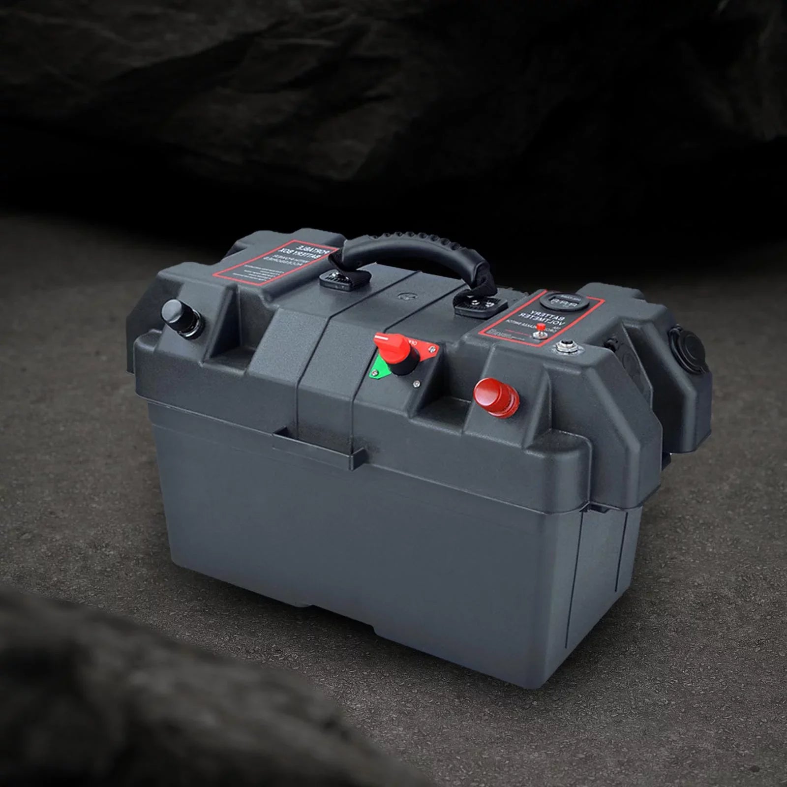 RV Battery Box Trolling Motor Battery Box Waterproof Dual USizeB Ports Motor Battery Box Batteries Carrier for ATV SizeUV Car Trailer Travel