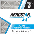 Aerostar 23 1/2x23 1/2x1 MERV  8, Pleated Air Filter, 23 1/2 x 23 1/2 x 1, Box of 6, Made in the USizeA