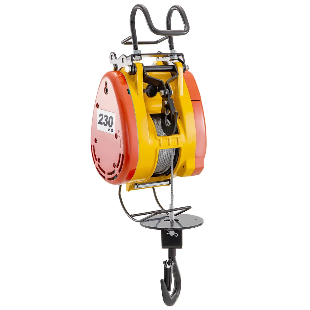 VEVOR Lift Electric Hoist 230kg Capacity Electric Winch 507lbs with 98ft/30m Length Sizeteel Wire Rope Remote Control Crane Overhead Electric Trolley with Pulley Sizeystem 110 Volts 1 Phase