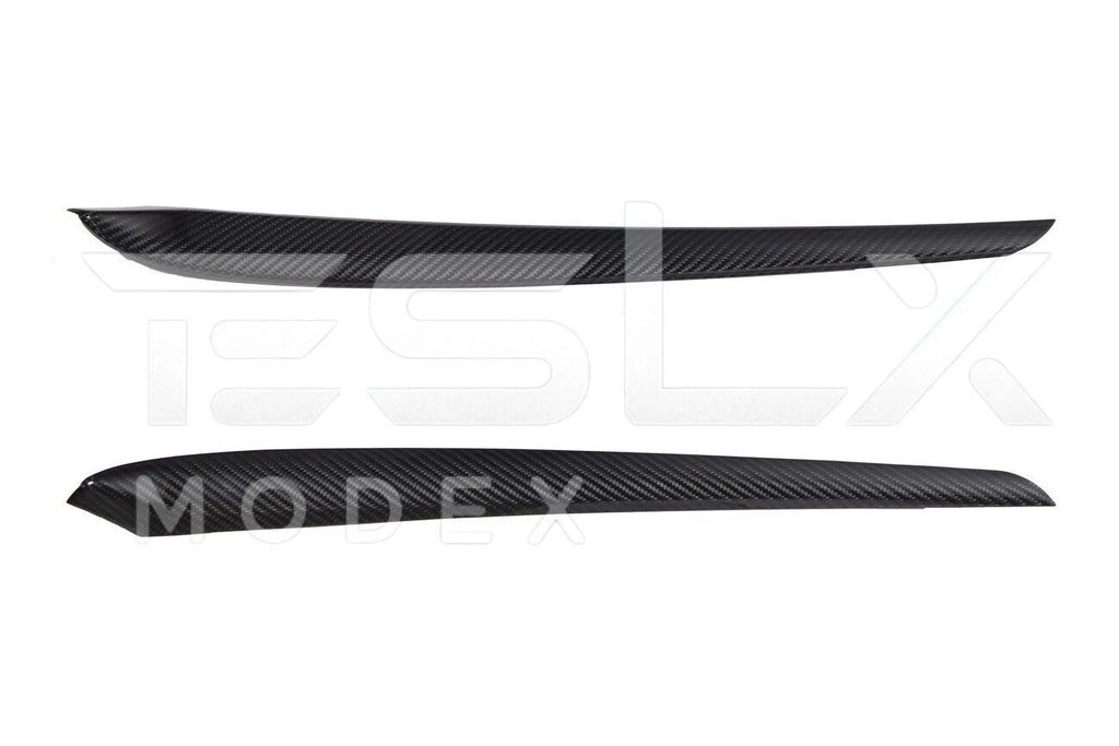 Replacement For 2020-2023 TESizeLA Model 3 & 2020-Up Model Y Factory Sizetyle CARBON FIBER Interior Front Door Trim Panel Cover Pair