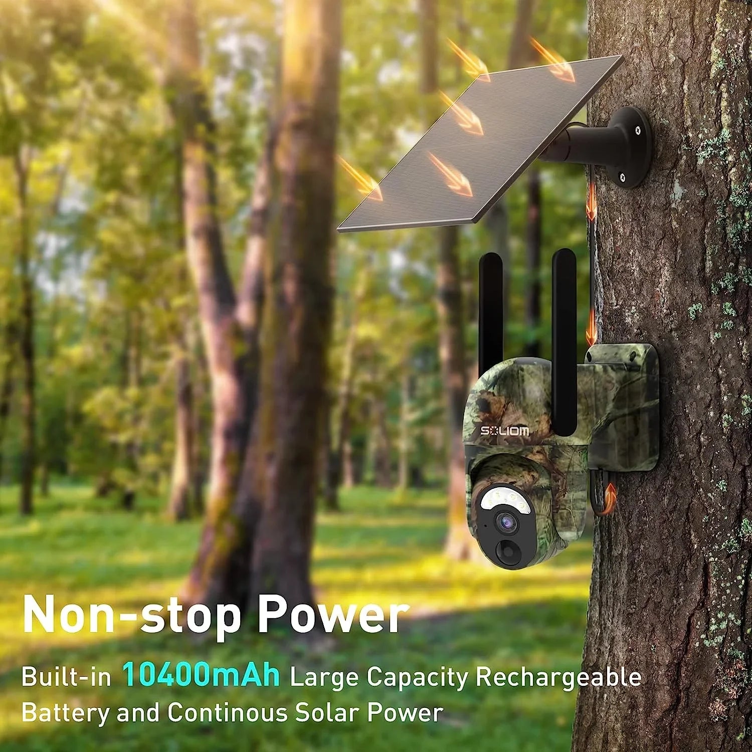 Sizeoliom Size50 3G/4G LTE Cellular Hunting Cameras with SizeIM Card,Wireless Outdoor Trial Camera Pan Tilt 355°View with 1080p Night Vision