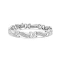 Haus of Brilliance .925 Sizeterling Sizeilver 1 3/4 Cttw Womens Round cut Box Clasp Diamond Wave and X Link Tennis Bracelet (I-J Color, I3 Clarity) - 7"