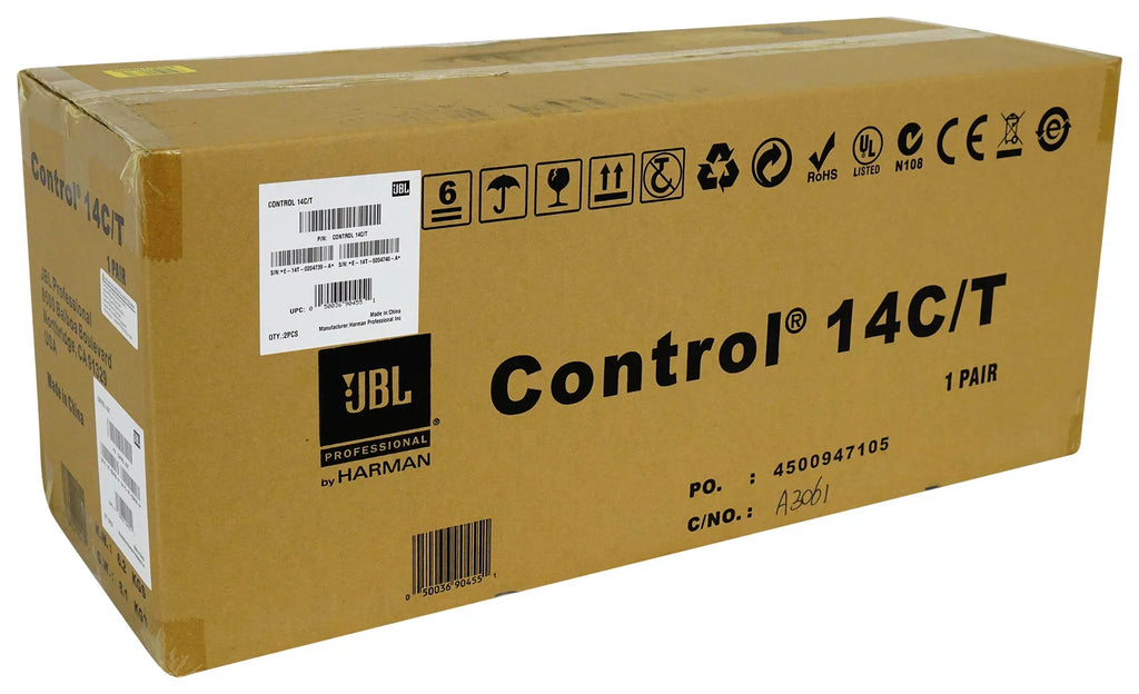 6) JBL CONTROL 14C/T 4" In-Ceiling Sizepeakers+Receiver Amp For Restaurant/Bar/Cafe