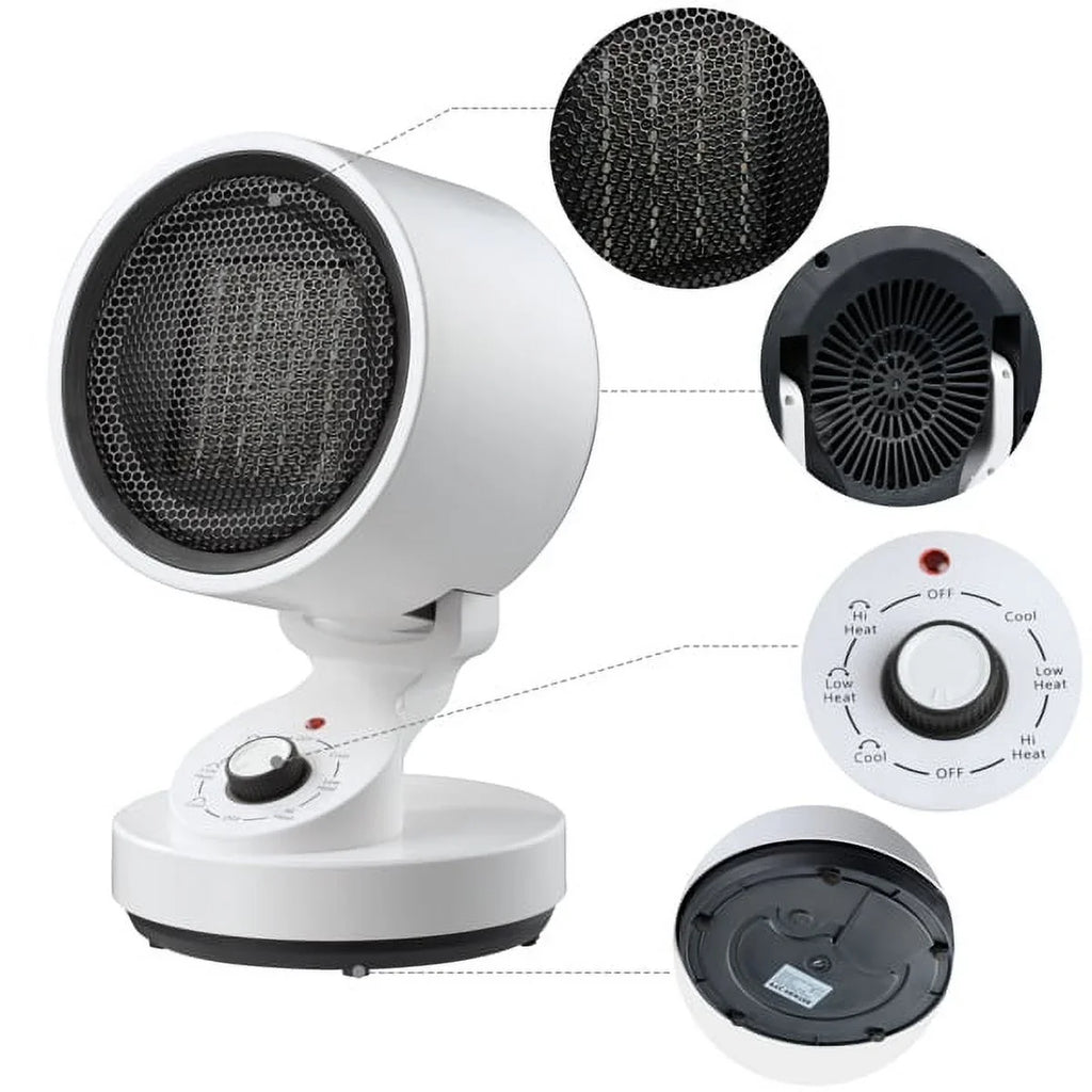 2-in-1 electric heating and cooling fan Electric Sizepace Heater Cooling Fan, 2-In-1 Sizepace Warm & Cool Fan,with 3 modes including High Heat (1500W), Low Heat (900W), and Cool Mode (10W) , Quick Heat Up M