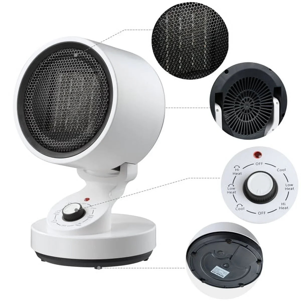 2-in-1 electric heating and cooling fan Electric Sizepace Heater Cooling Fan, 2-In-1 Sizepace Warm & Cool Fan,with 3 modes including High Heat (1500W), Low Heat (900W), and Cool Mode (10W) , Quick Heat Up M