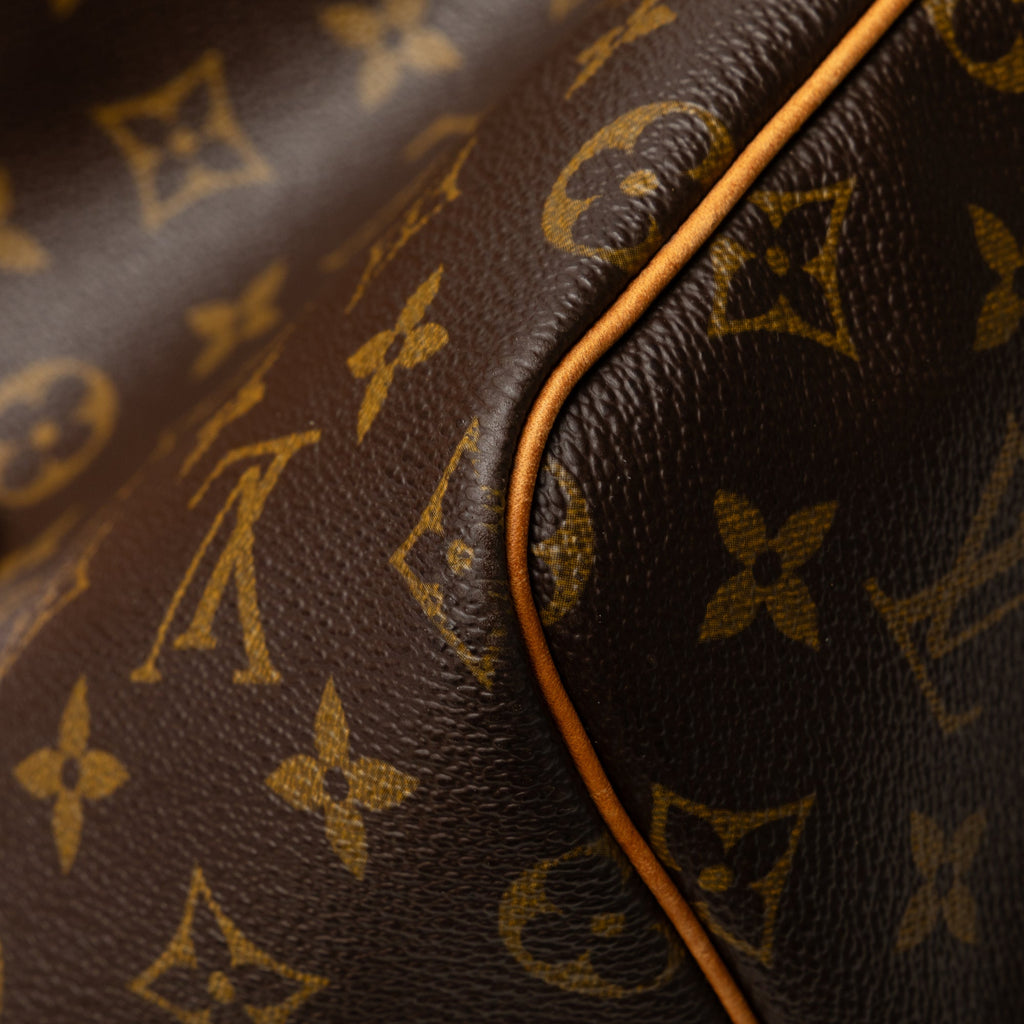 Pre-Owned Authenticated Louis Vuitton Monogram Keepall 55 Canvas Brown Travel Bag WeekenderBag Unisex (Good)