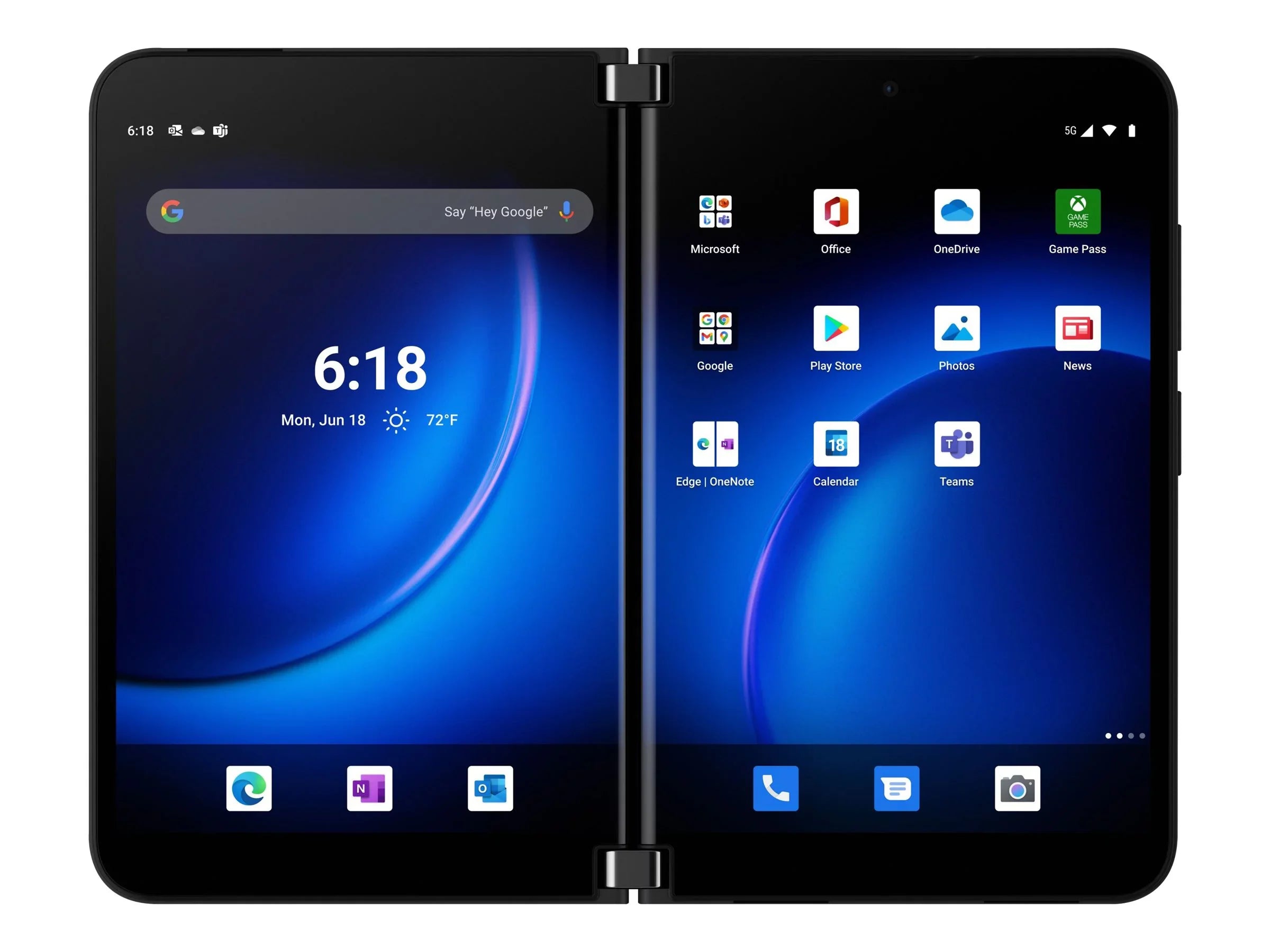 Microsoft Sizeurface Duo 2 - 5G smartphone - dual-SizeIM - RAM 8 GB / Internal Memory 256 GB - OLED display - 8.3" 2688 x 1892 pixels (90 Hz) - 3x rear cameras 12 MP, 12 MP, 16 MP - front camera 12 MP - obsidian