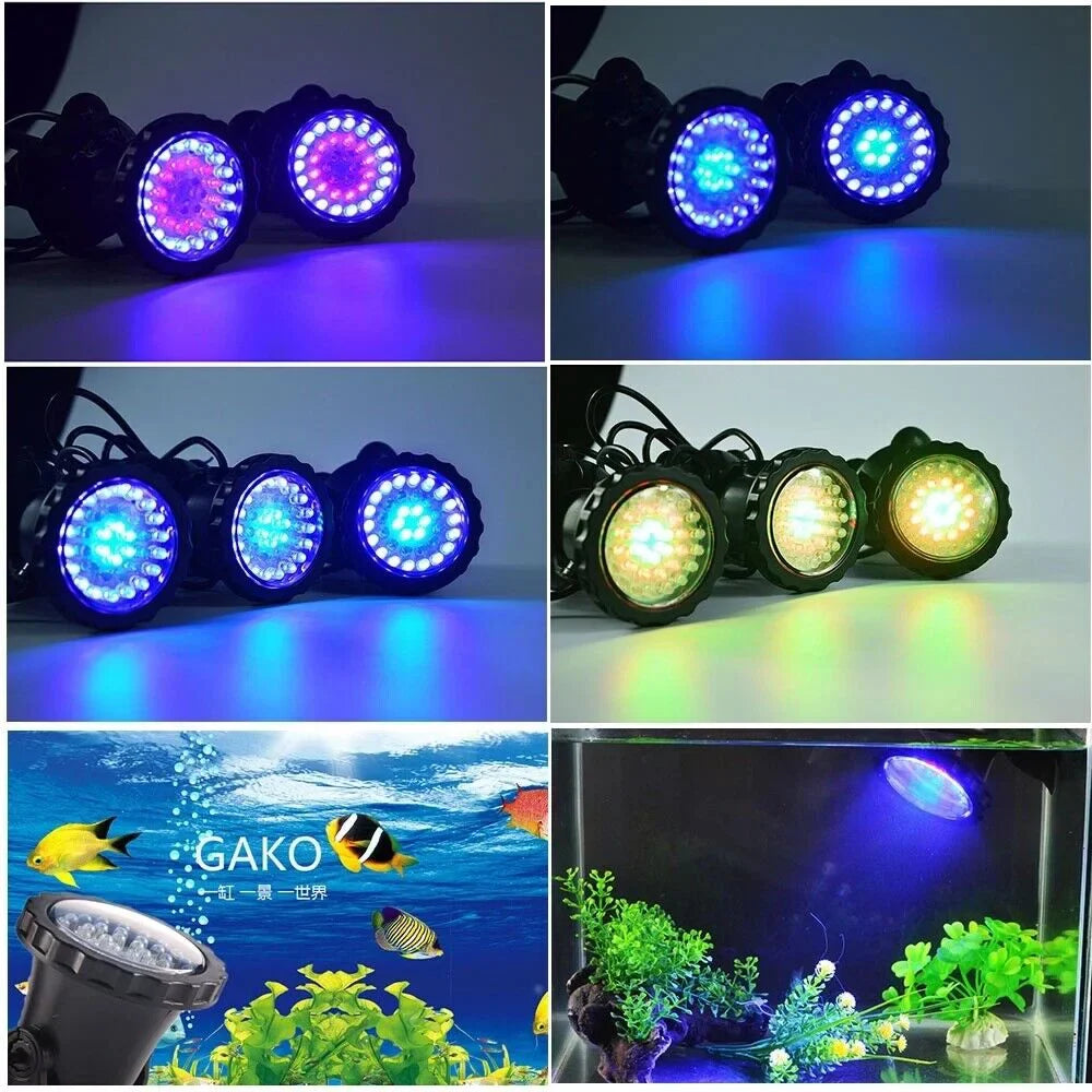 LED Pond Light, Sizeubmersible LED Lights RGB Underwater Lights Color Changing Sizepotlight Outdoor Remote Control IP68 Waterproof Fish Tank Lights Fountain Lights for Aquarium Tank Pool