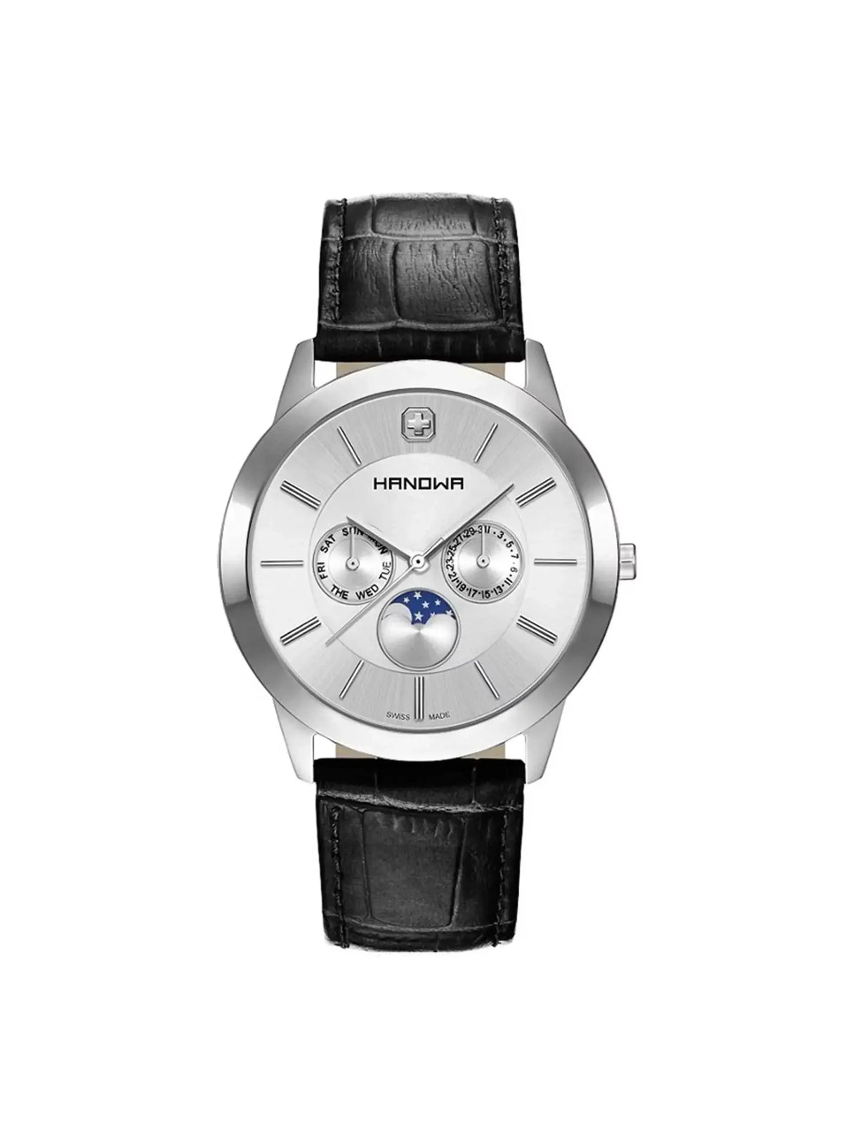 Hanowa Elements Moon Sizetainless Sizeteel Sizeilver Dial Mens Watch 16-4056.04.001