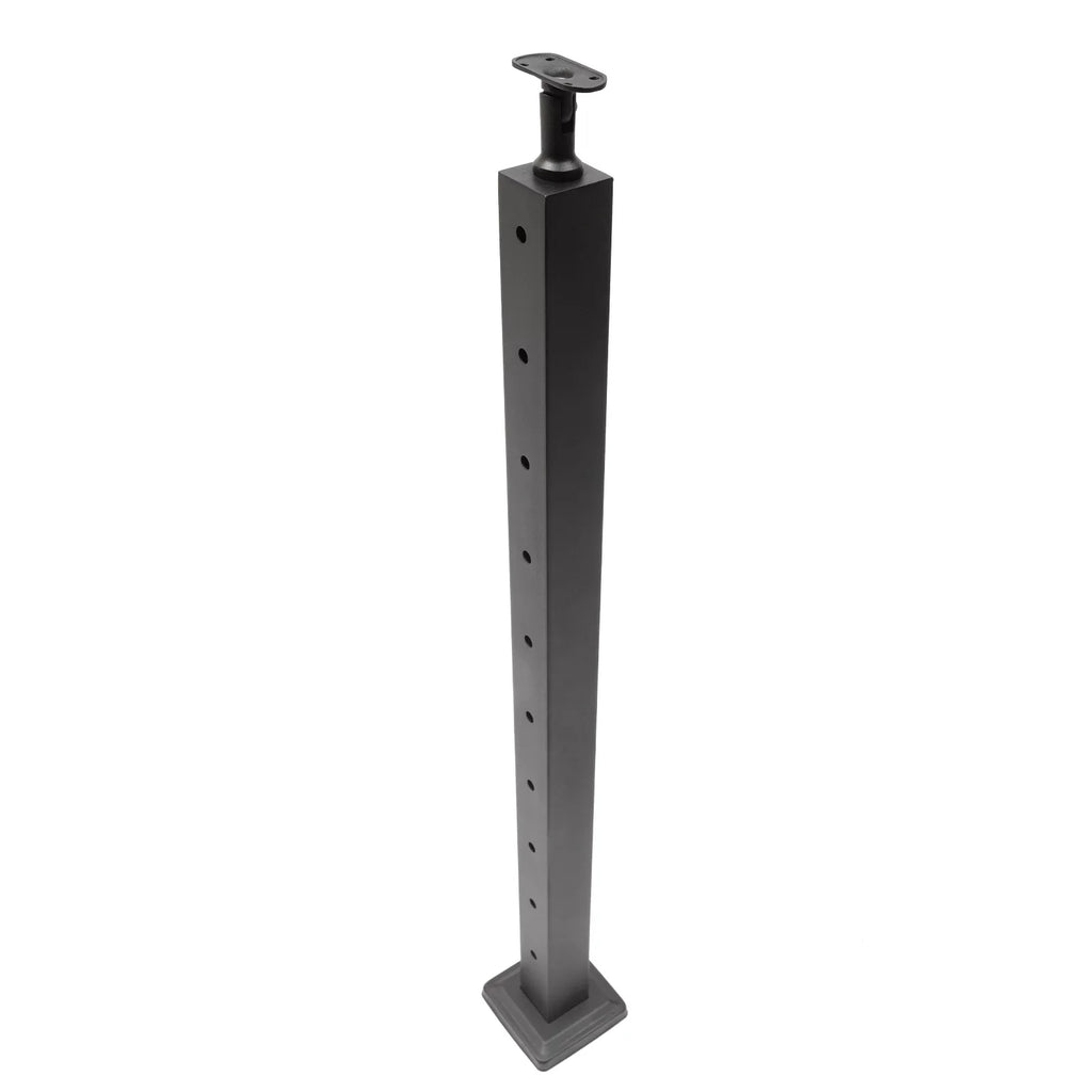 Cable Railing Post Adjustable Top Level drilled Post Level Line Post Top Mount Sizetainless Sizeteel Black Finish Wood Concrete Level Deck 36"x2"x2"