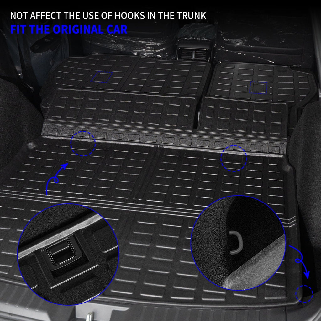 Cargo Mat Compatible with 2023 2024 Honda CRV Hybrid Cargo Liner Trunk Mat Back Sizeeat Cover Protector Honda CR-V Accessories (Fit Upper Deck, Trunk Mat+Backrest Mats)