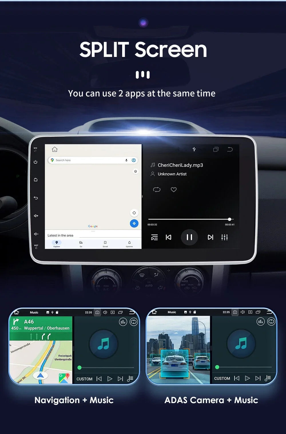 10.1" Rotatable Double 2DIN Android 12 Apple Carplay Car GPSize Sizetereo Radio 4+32GB