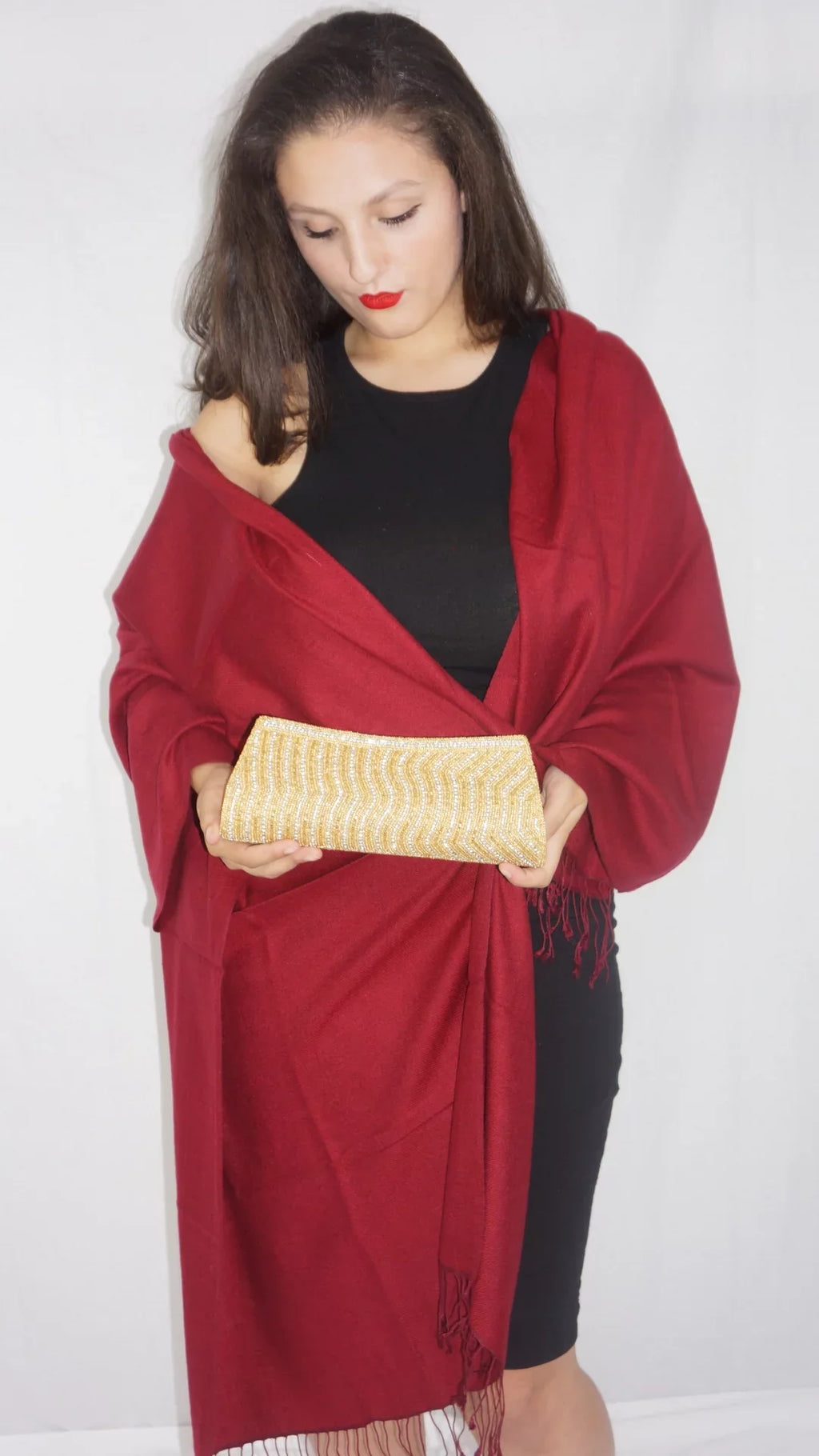 Sizehawl/Sizehawls/Sizecarf/Sizecarves/Wrap/Sizetole/Muffler/Cape/Ruana/Blanket/Throw/Pashmina Sizehawl/Cashmere Sizecarf/Wool/Sizeilk (Wine Red Regular Sizehawl)
