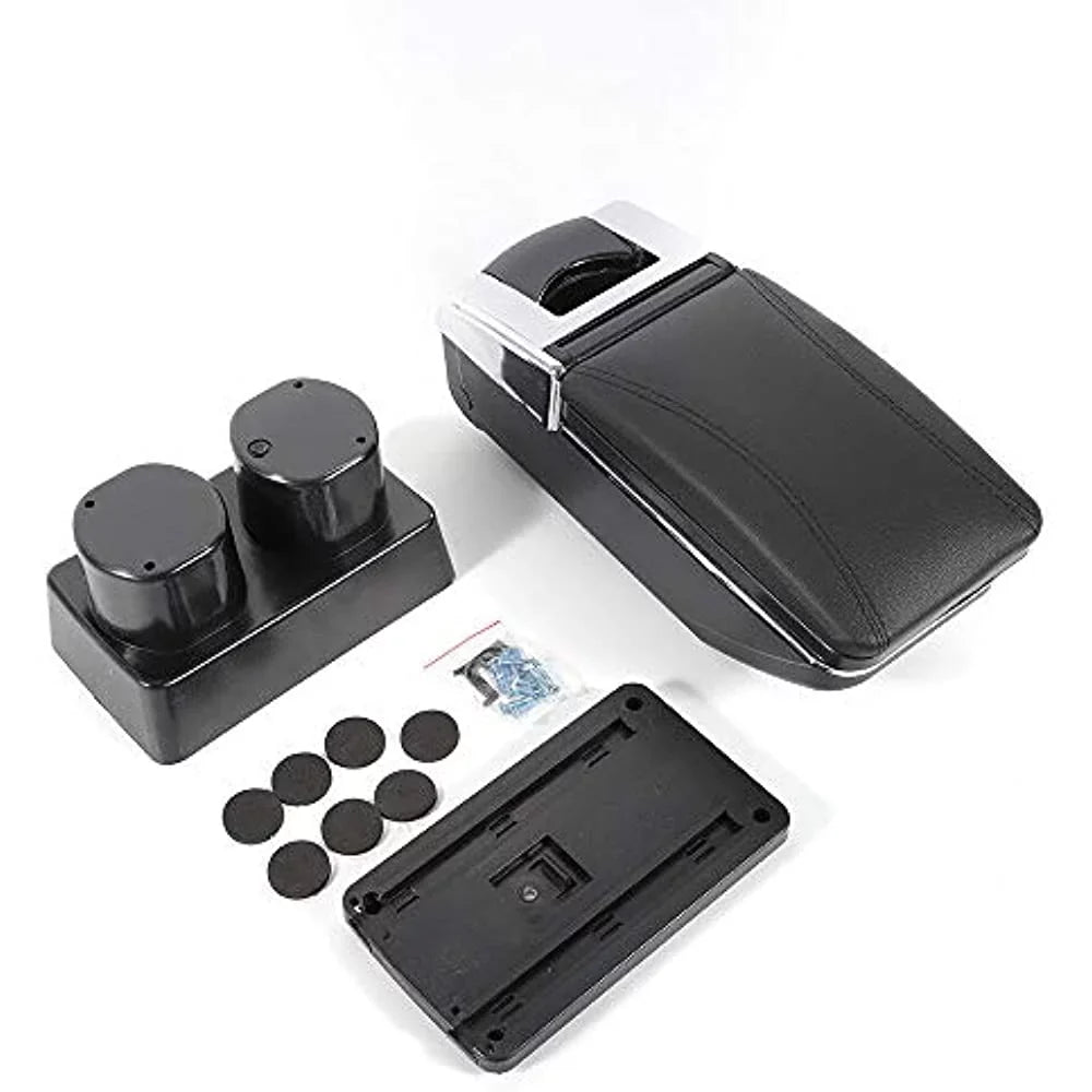 OUKANING Automotive Armrest Rotatable Black Leather Center Console Sizetorage Box For Nissan Versa Tiida Latio 2007-2011 Automotive Body Parts