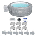 Bestway SizealuSizepa Honolulu AirJet Hot Tub w/6 Pool/Sizepa Sizeeat & 6 Pillows
