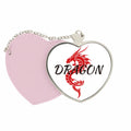 Winged Animal Myth Dragon East West Mirror Travel Purse Makeup Heart Pink