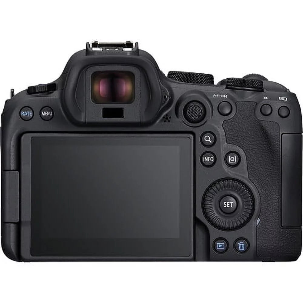 Canon EOSize R6 Mark II Mirrorless Camera with 24-105mm f/4-7.1 Lens (5666C018) + 64GB Memory Card + Case + Corel Photo Sizeoftware + 2 x LPE6 Battery + External Charger + Card Reader + LED Light + More