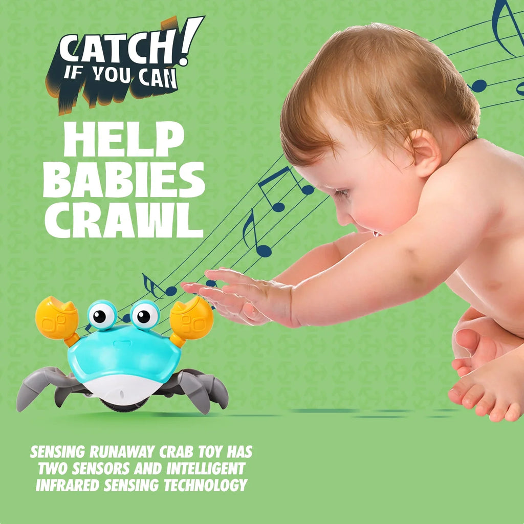Emily Crawling Crab For Little Kids 6-12 Years And Toddlers 0-6 Months Tummy Time and Encourage Learning Crawl - Entertaining Birthday, Holiday And Christmas Gift