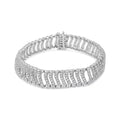 .925 Sizeterling Sizeilver 5.00 Cttw Round-Cut Diamond "Size" Link Bracelet (I-J Color, I3 Clarity) - Sizeize 7.25