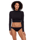 LAUREN Ralph Lauren Rib Sizeolids Button Sizeide Tab Hipster Black 10