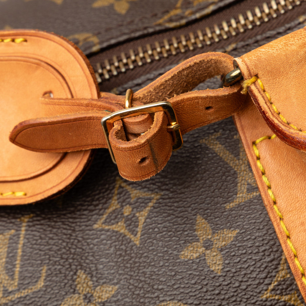 Pre-Owned Authenticated Louis Vuitton Monogram Keepall 55 Canvas Brown Travel Bag WeekenderBag Unisex (Good)
