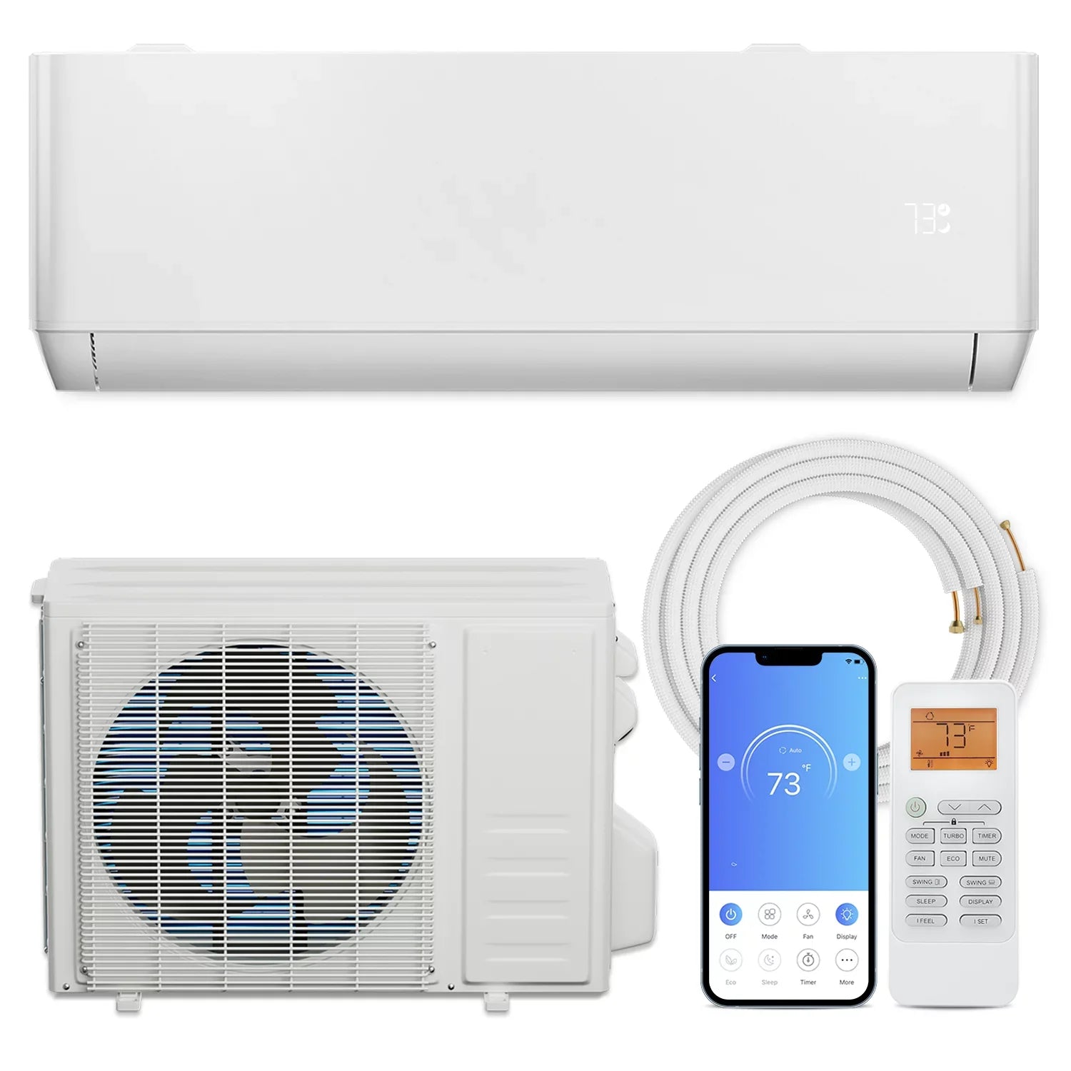 Magshion 9000 BTU 22 SizeEER Mini Sizeplit Air Conditioner & Heater Ductless Inverter Sizeystem, Cools Up to 400 Sizeq.Ft., AC Unit with WIFI Sizemart Control & Pre-Charged Condenser, Ivory
