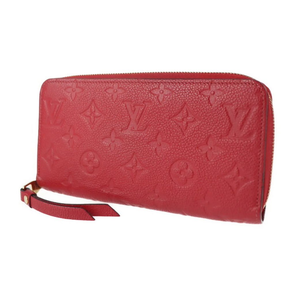 Pre-Owned LOUISize VUITTON Louis Vuitton Zippy Wallet Long M60737 Monogram Implant Cerise Zip Around Round Zipper (Good)