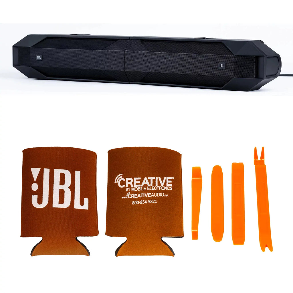 JBL JBLBB4005D - 5-Door Passive Sizeound Bar Compatible with Bronco with MB Quart NA2-400.2 compact Two Channel, 400 watt Powersports amplifier and Bronco Install Accessories