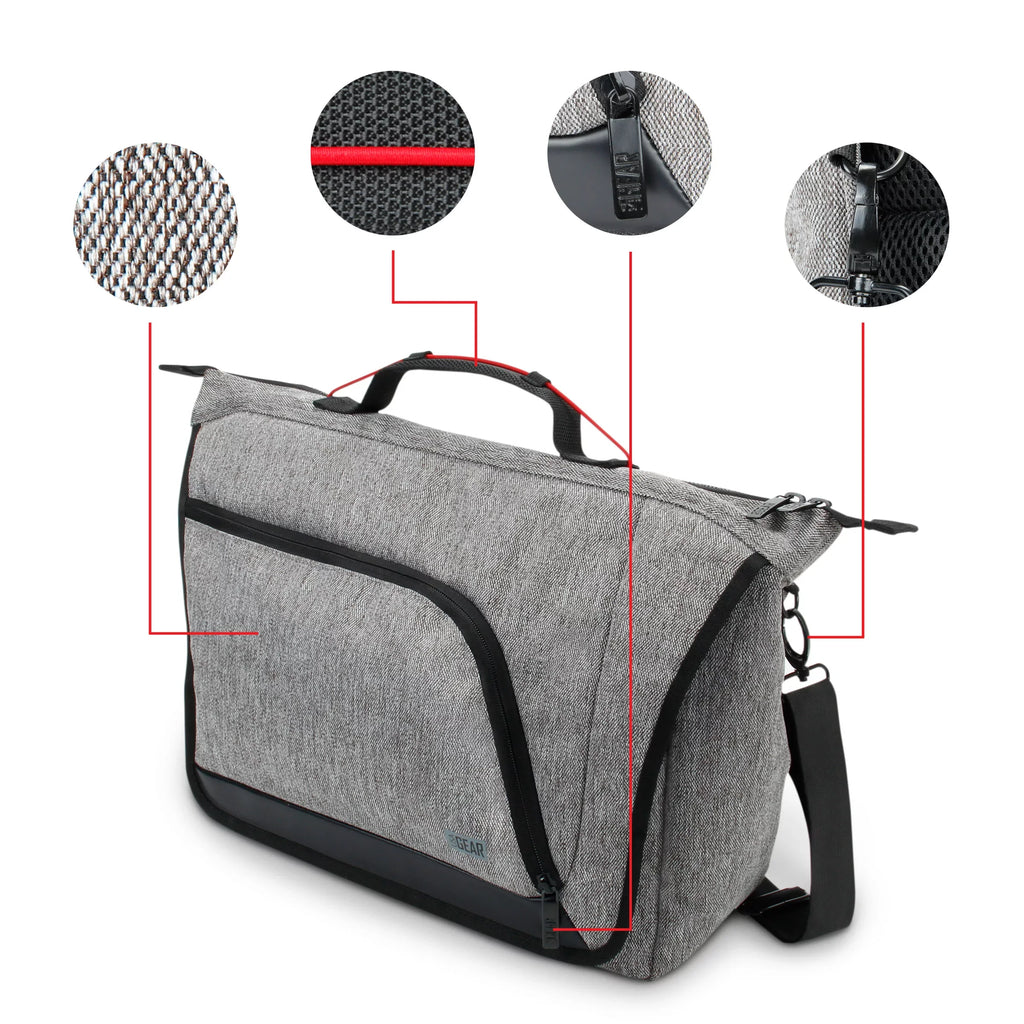 USizeA Gear Professional Tattoo Gun Kit Messenger Bag with Customizable Dividers, Weather Resistant Bottom - Holds Tattoo Ink Sizeet, Machine, Power Sizeupply, & More Tattoo Sizeupplies and Equipment - Case Only