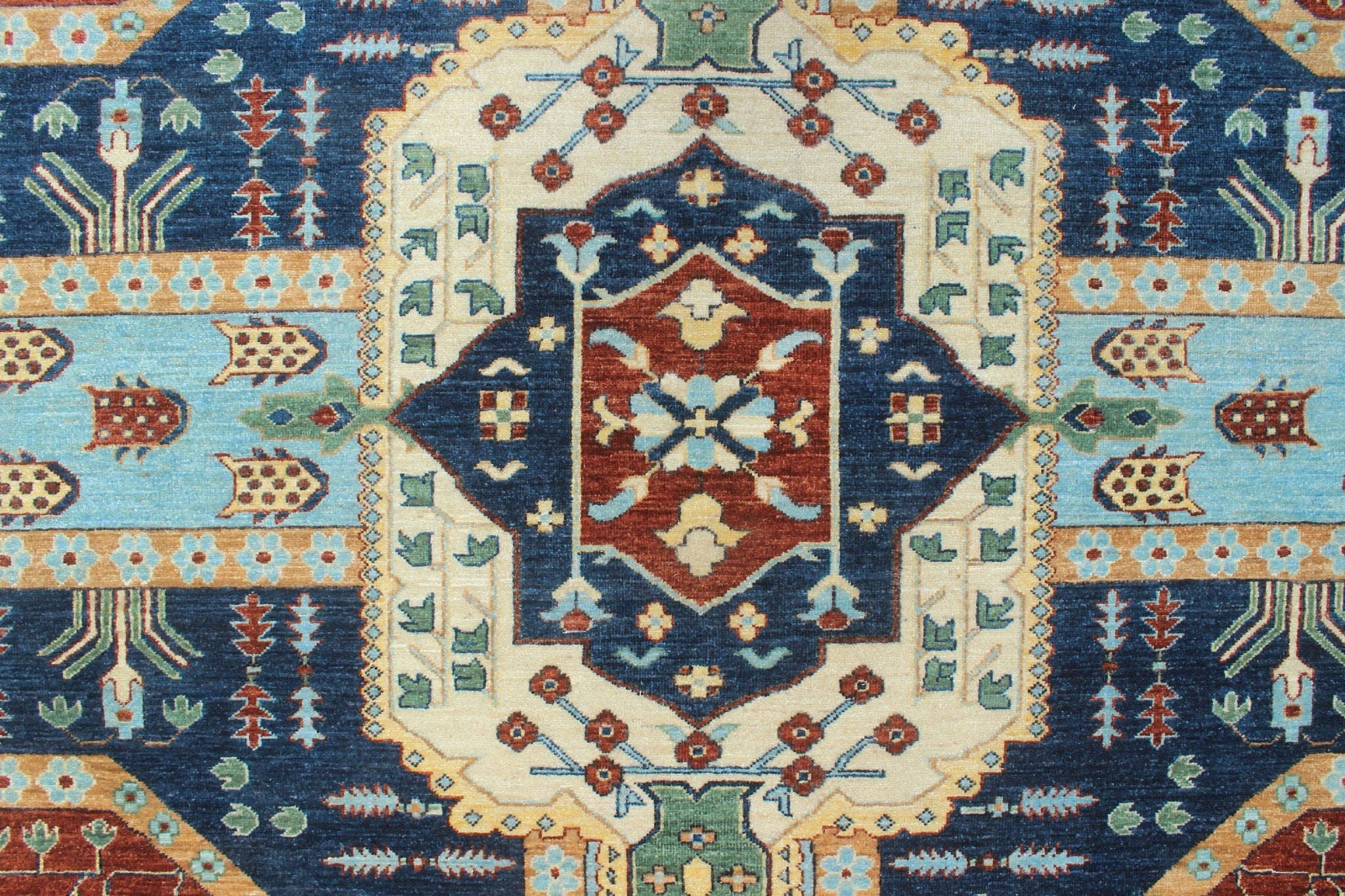Aria Haseena Blue/Ivory Rug, 9'0" x 12'3"