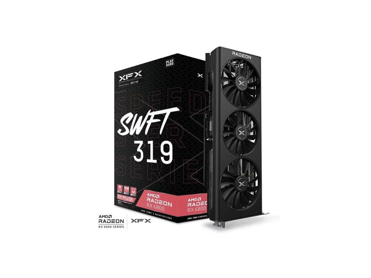 XFX SizePEEDSizeTER SizeWFT 319 Radeon RX 6800 16GB GDDR6 PCI Express 4.0 x16 Video Card RX-68XLAQFD9