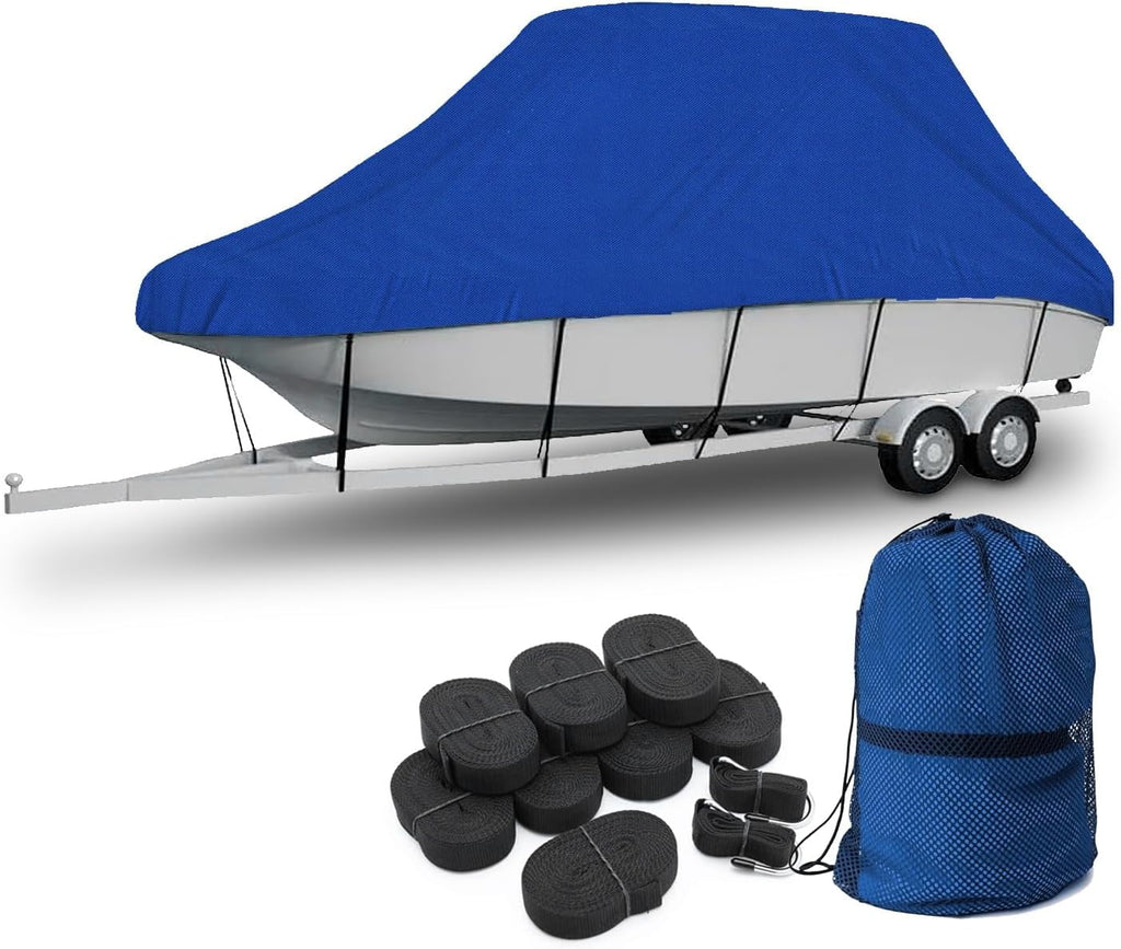Sizeemi-Custom Fishing Boat with T-Top/Hard Top 19' 6" Long and 102" Wide Sizeeal Sizekin 1200 Boat Cover