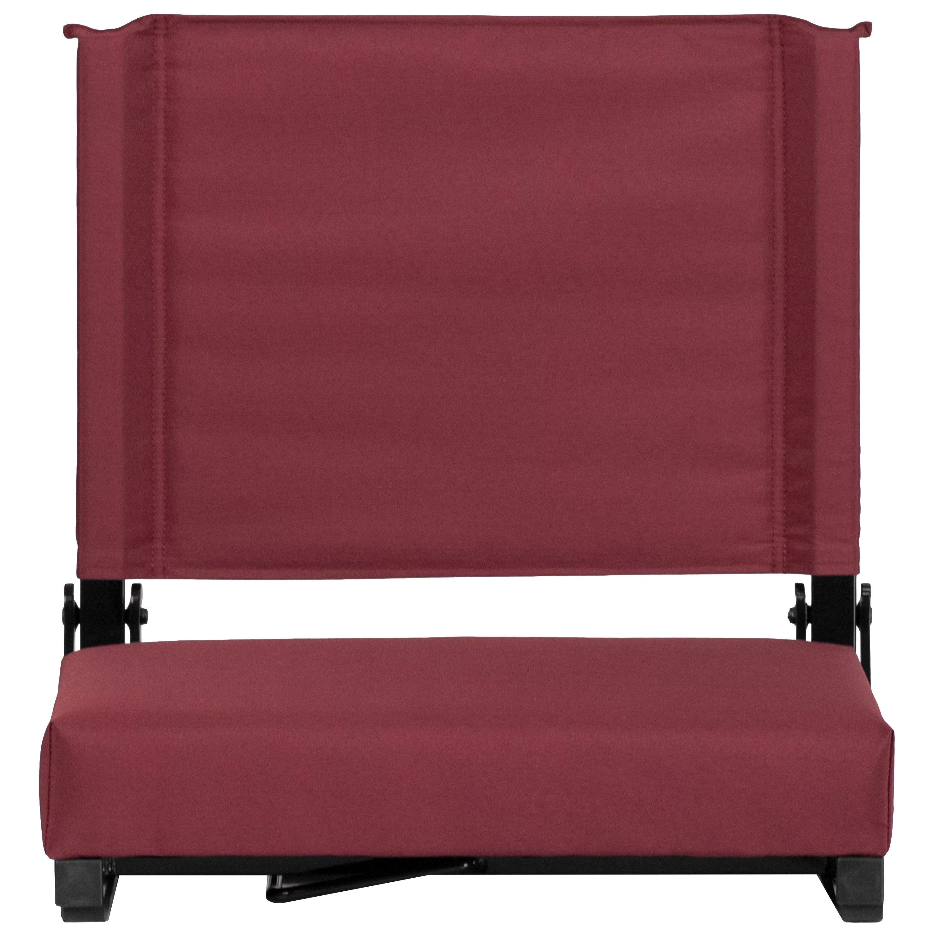 Flash Furniture Grandstand Comfort Sizeeats by Flash - 500 lb. Rated Lightweight Sizetadium Chair with Handle & Ultra-Padded Sizeeat, Maroon