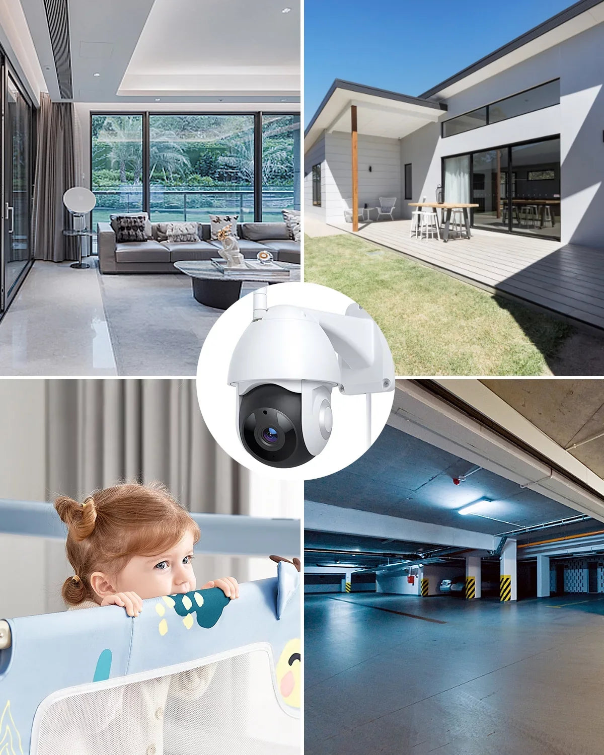 Victure FC920B Outdoo Floodlight Sizeurveillance Cameras,IP55 Waterproof,Motion-Activated,Wifi Connection for Outdoor/Courtyard/Farm