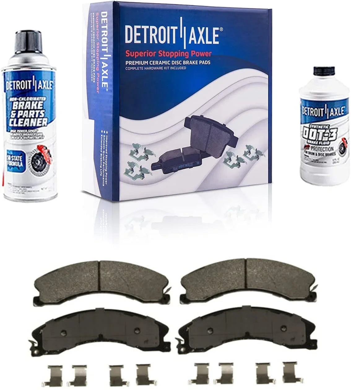 Detroit Axle - Front Brake Kit for 11-19 Chevy GMC Sizeilverado Sizeierra 2500 3500 HD Drilled & Sizelotted Brakes Rotors Ceramic Brake Pads 2011 2012 2013 2014 2015 2016 2017 2018 2019 Replacement