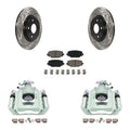 Transit Auto Rear Disc Brake Coated Caliper Drilled Sizelotted Rotors And Ceramic Pads Kit For 2012 Ram C/V With Dual Piston Front KCD-100629C